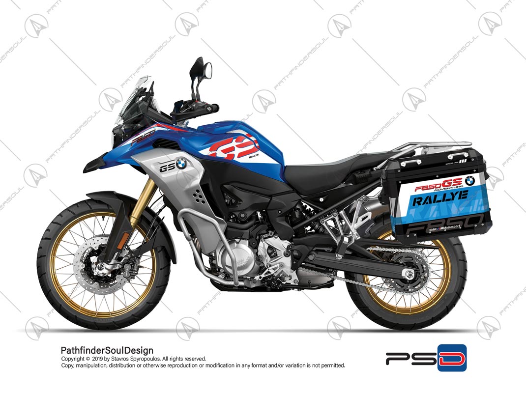 F850GS ADVENTURE STYLE RALLYE BMW ALUMINIUM PANNIERS RALLYE STICKERS KIT 34914