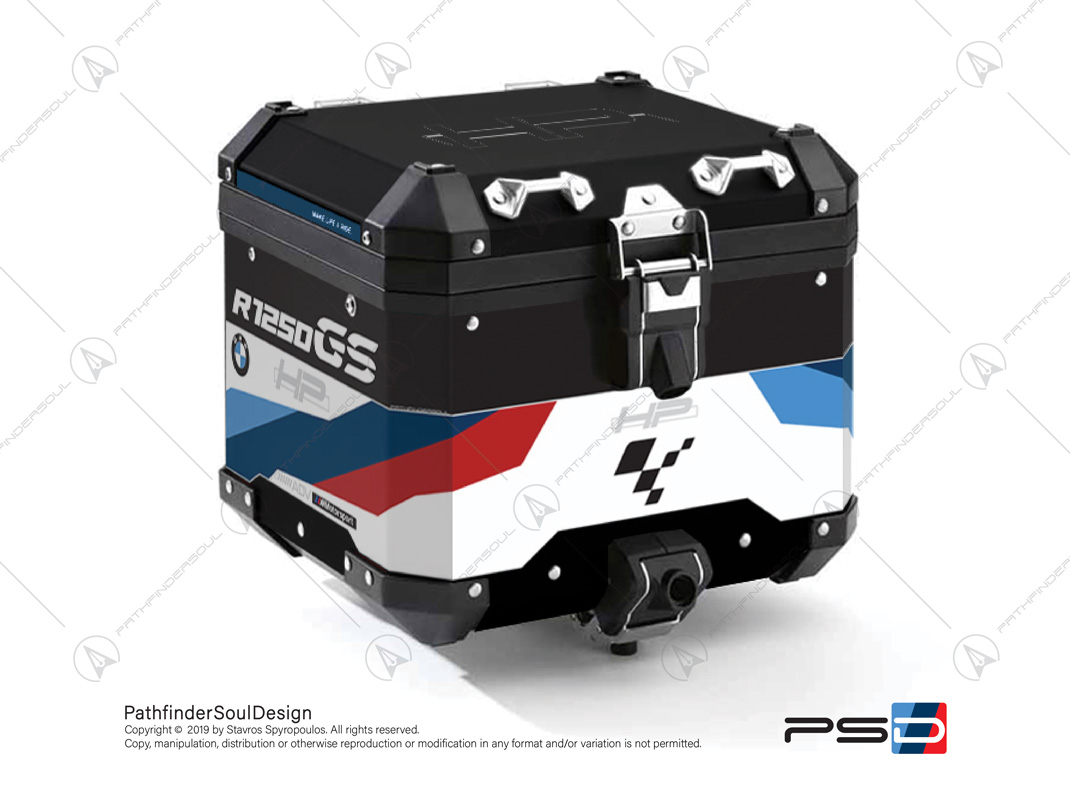 R1250GS ADVENTURE HP STYLE BMW ALUMINIUM TOP BOX "HP MOTORSPORT