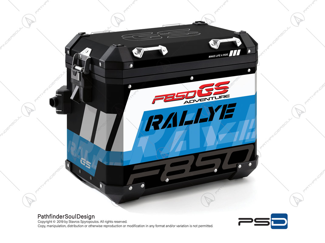 F850GS ADVENTURE STYLE RALLYE BMW ALUMINIUM PANNIERS “RALLYE” STICKERS KIT#34914