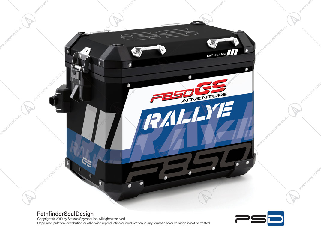 F850GS ADVENTURE STYLE RALLYE BMW ALUMINIUM PANNIERS “RALLYE” STICKERS KIT#34915