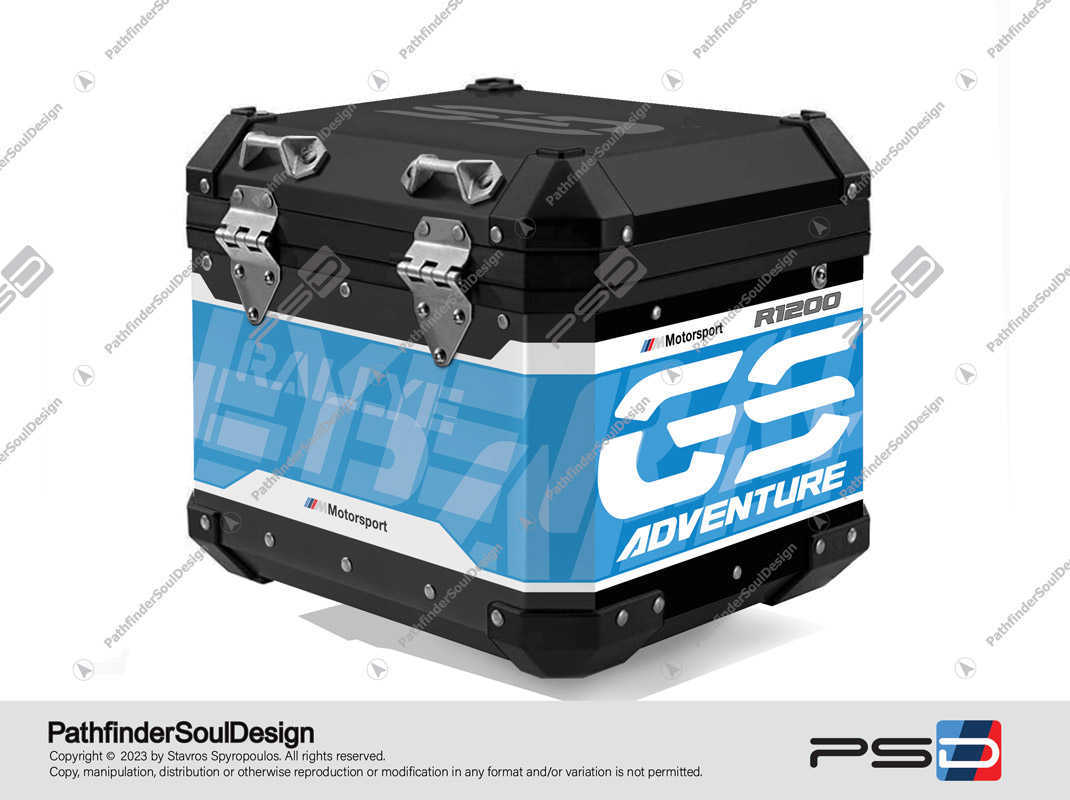 R1200GS ADVENTURE RALLYE BMW ALUMINIUM TOP BOX “RALLYE” STICKERS KIT#34915