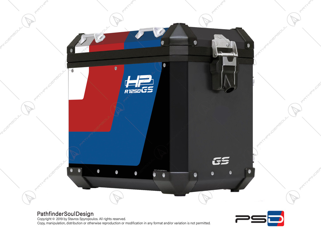 r1250 gsa hp aluminium side cases stickers