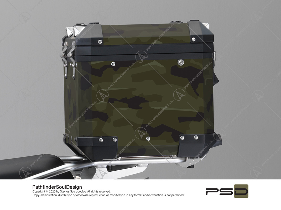 R1250GS ADVENTURE STYLE EXCLUSIVE BMW ALUMINIUM TOP BOX “MODERN CAMO” STICKERS KIT#44254