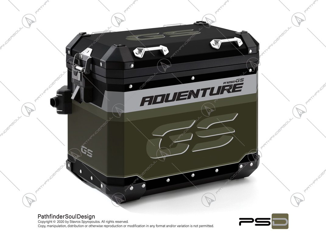 R1250GS ADVENTURE STYLE EXCLUSIVE BMW ALUMINIUM PANNIERS “TRAVELLER” STICKERS KIT#45265