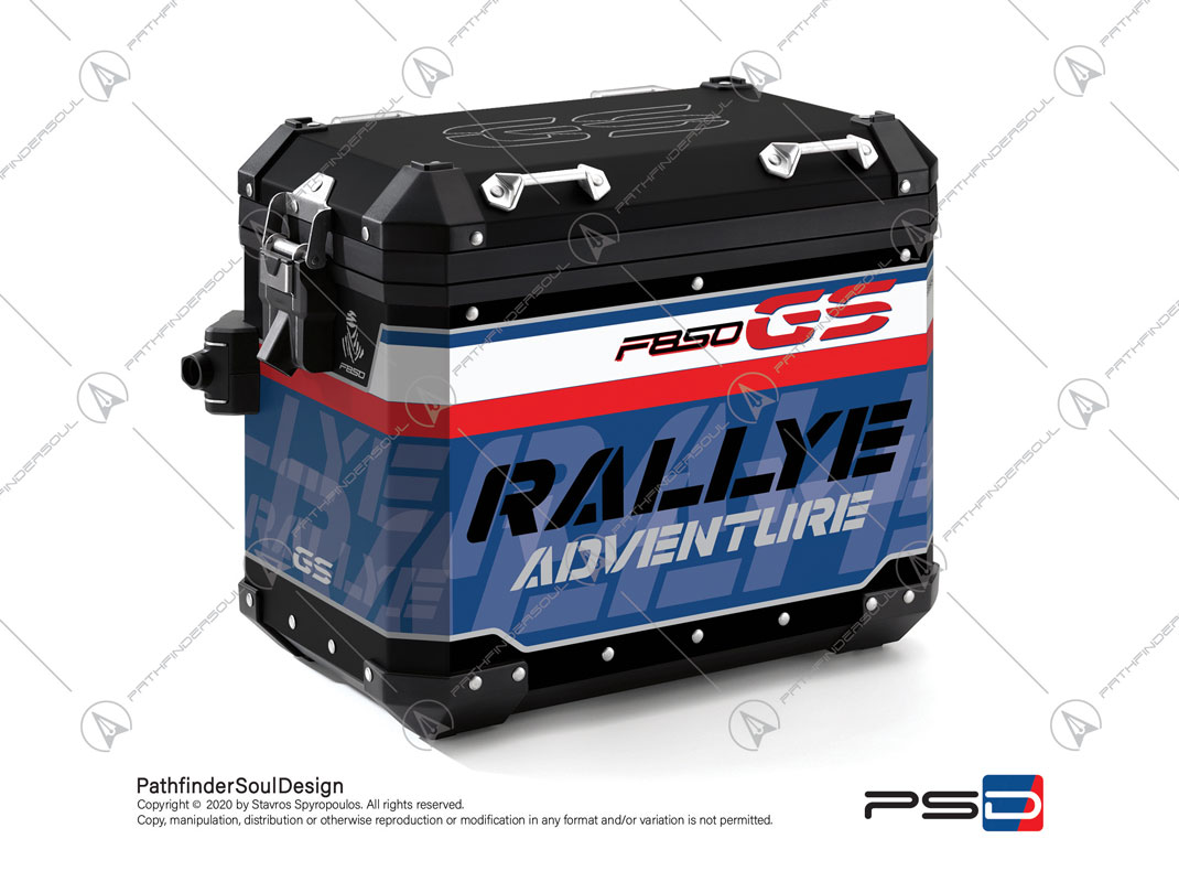 F850GS ADVENTURE STYLE RALLYE BMW ALUMINIUM PANNIERS “RACING” STICKERS KIT#45917