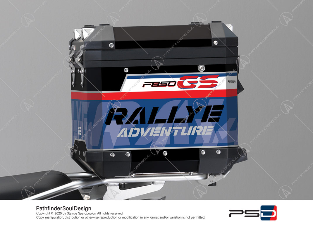 F850GS ADVENTURE STYLE RALLYE BMW ALUMINIUM TOP BOX “RACING” STICKERS KIT#45917