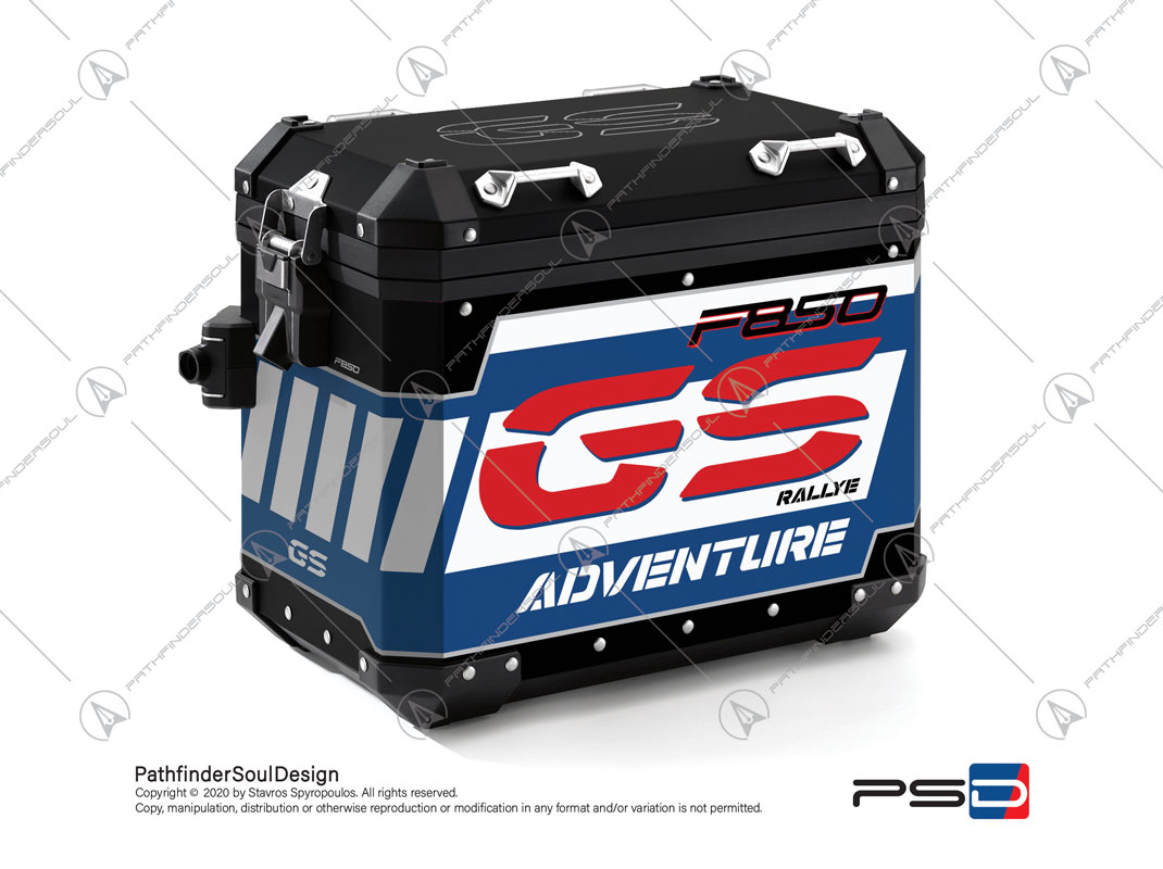 F850GS ADVENTURE STYLE RALLYE BMW ALUMINIUM PANNIERS “RACING” STICKERS KIT#45285