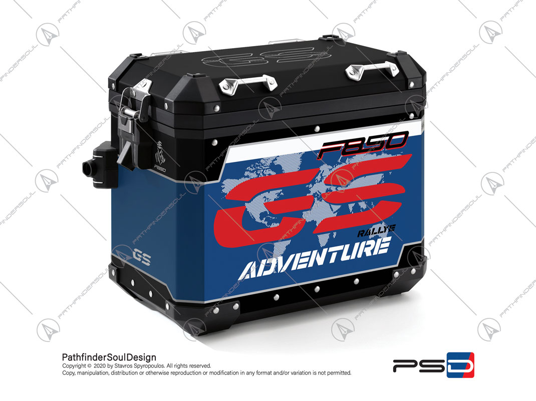 F850GS ADVENTURE STYLE RALLYE BMW ALUMINIUM PANNIERS “RACING” STICKERS KIT#45286