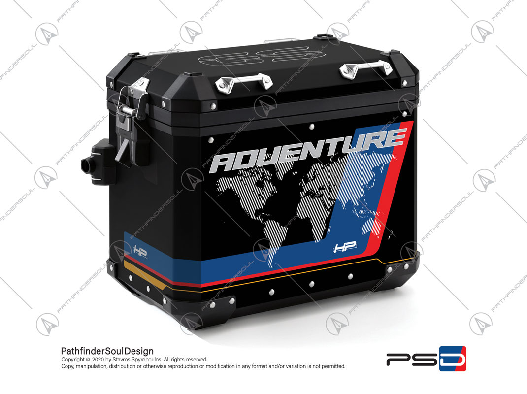 R1250GS ADVENTURE HP STYLE BMW ALUMINIUM PANNIERS “HP” STICKERS KIT#18906