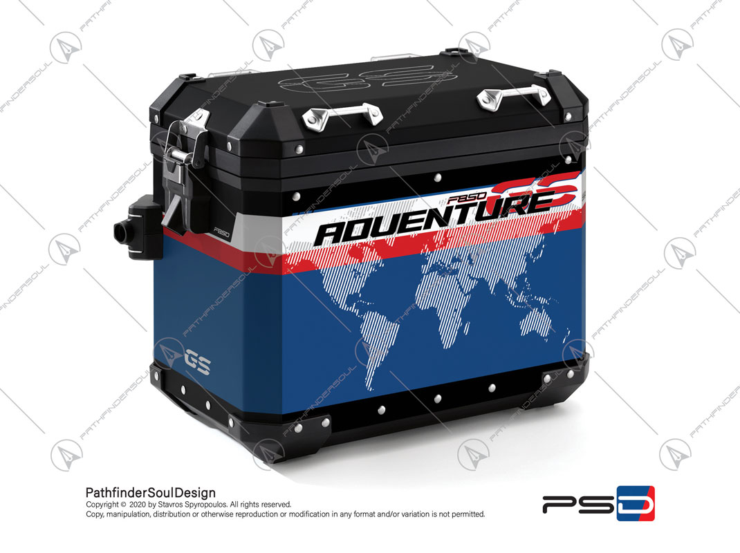 F850GS ADVENTURE STYLE RALLYE BMW ALUMINIUM PANNIERS “RACING” STICKERS KIT#45271