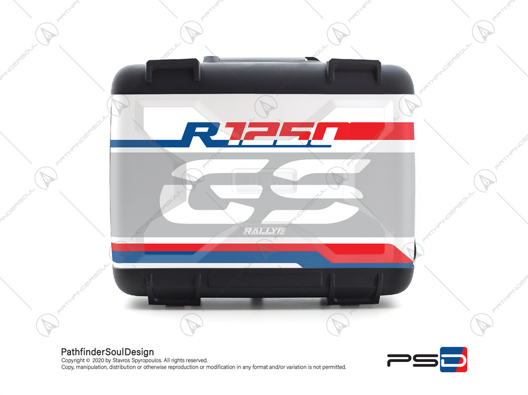 R1250GS STYLE RALLYE BMW VARIO SIDE CASES SET “RALLYE” STICKERS KIT#30543