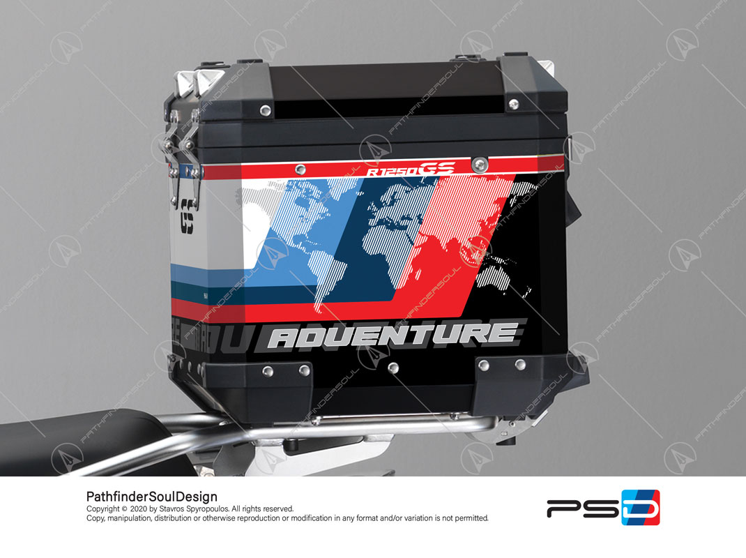 R1250GSA Style Rallye Aluminium Top Box "ESSENCE" stickers kit