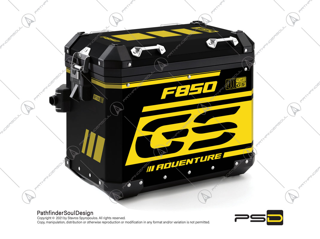 F850GS ADVENTURE 40 YEARS GS EDITION BMW ALUMINIUM PANNIERS “ANNIVERSARY” STICKERS KIT#48726