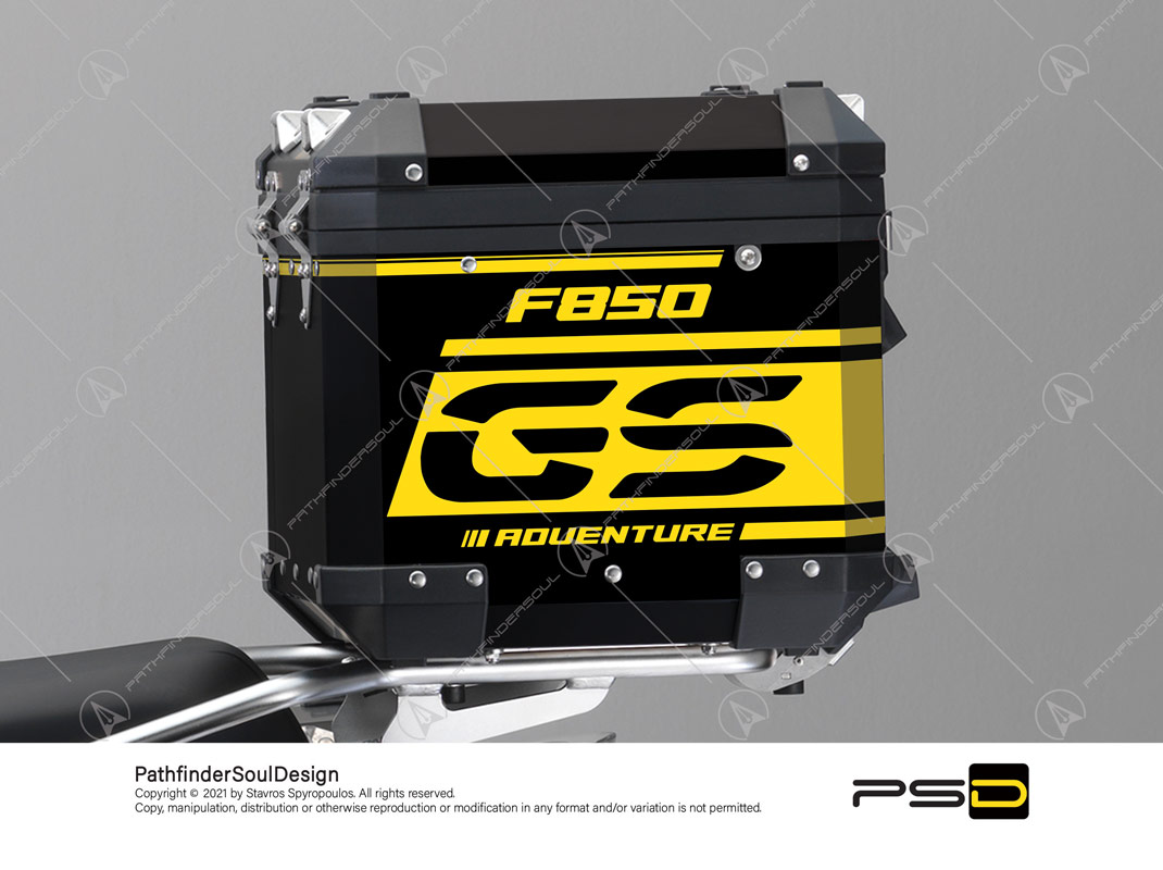 F850GS ADVENTURE 40 YEARS GS EDITION BMW ALUMINIUM TOP BOX “ANNIVERSARY” STICKERS KIT#48726