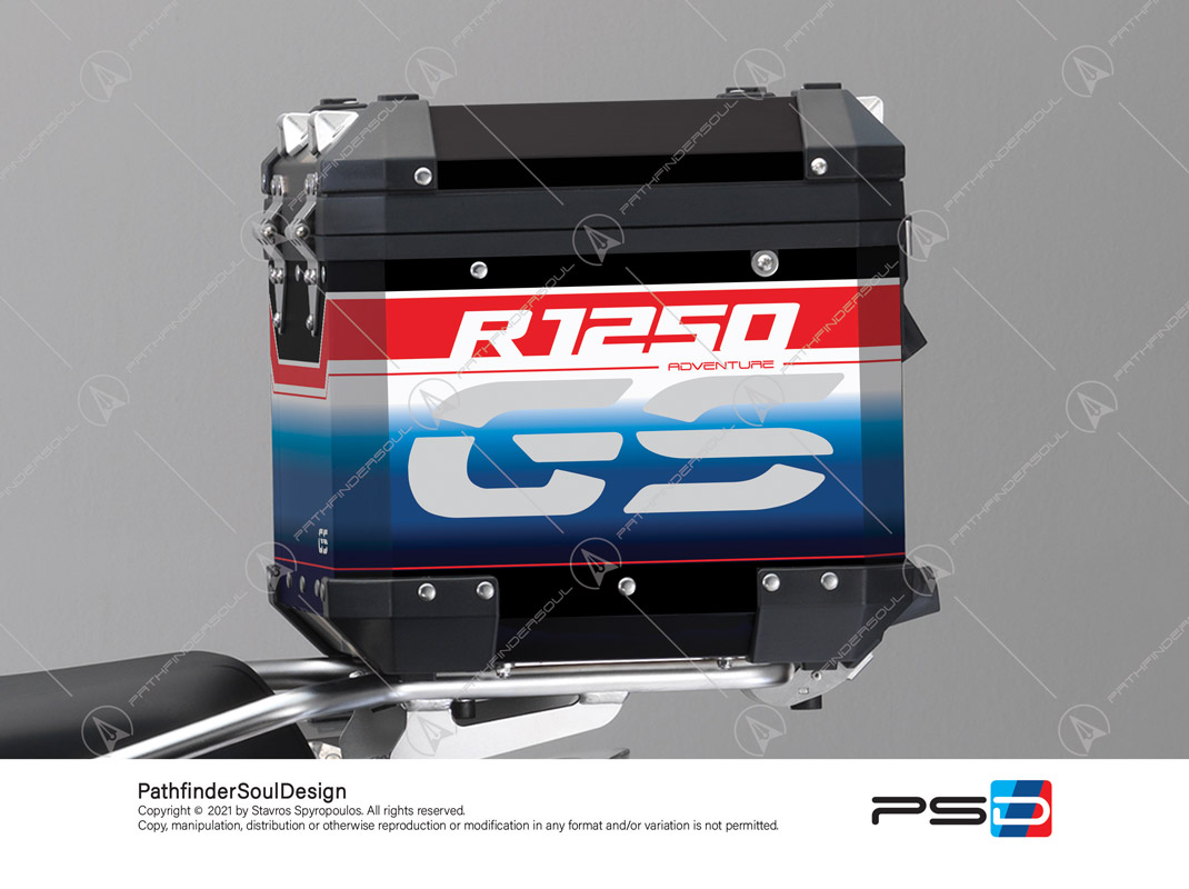 R1250GS ADVENTURE STYLE RALLYE BMW ALUMINIUM TOP BOX “ON IT” GRAPHIC & VINYL KIT#51857