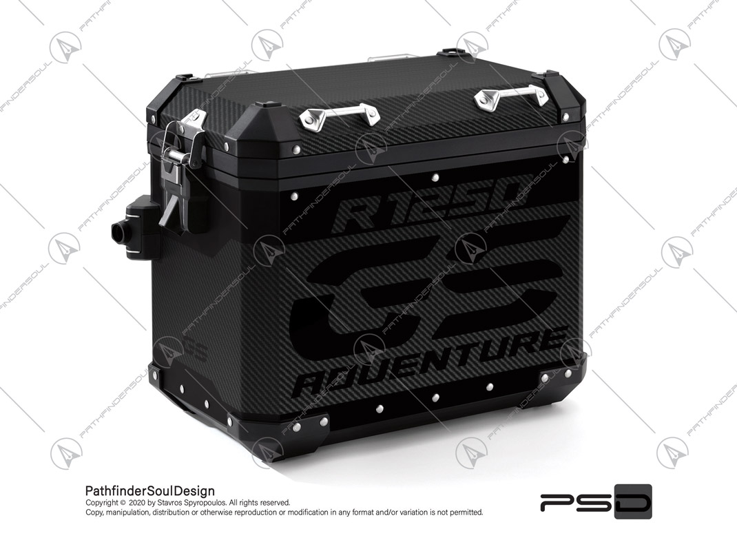 R1250GS ADVENTURE TRIPLE BLACK BMW ALUMINIUM PANNIERS “CARBON FIBER” VINYL KIT#24102