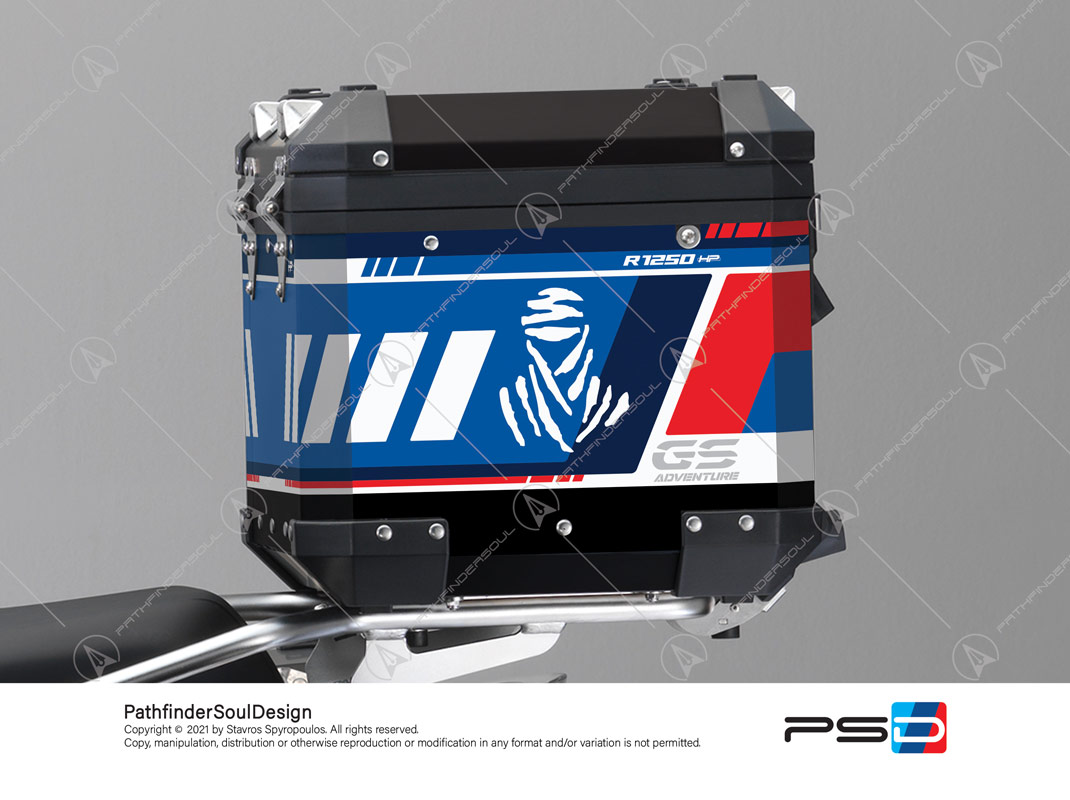 R1250GS ADVENTURE HP STYLE BMW ALUMINIUM TOP BOX “ADV RALLYE” STICKERS KIT#55712