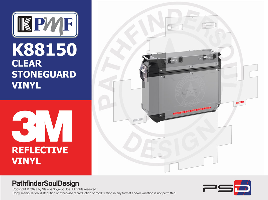 GIVI Trekker Outback Side Cases Protective Film in clear gloss vinyl