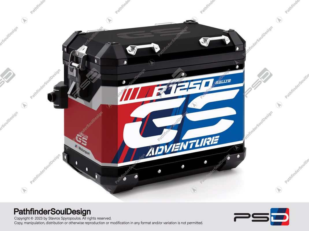 R1250GS ADVENTURE STYLE RALLYE BMW ALUMINIUM PANNIERS “HERITAGE” STICKERS KIT#54302