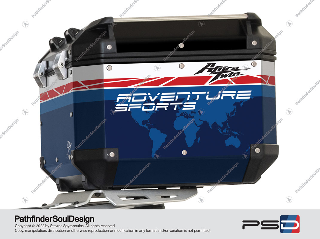 CRF1100L AFRICA TWIN GIVI TREKKER OUTBACK ALUMINIUM TOP CASE 58L “ADVENTURE SPORTS” STICKERS KIT#28705