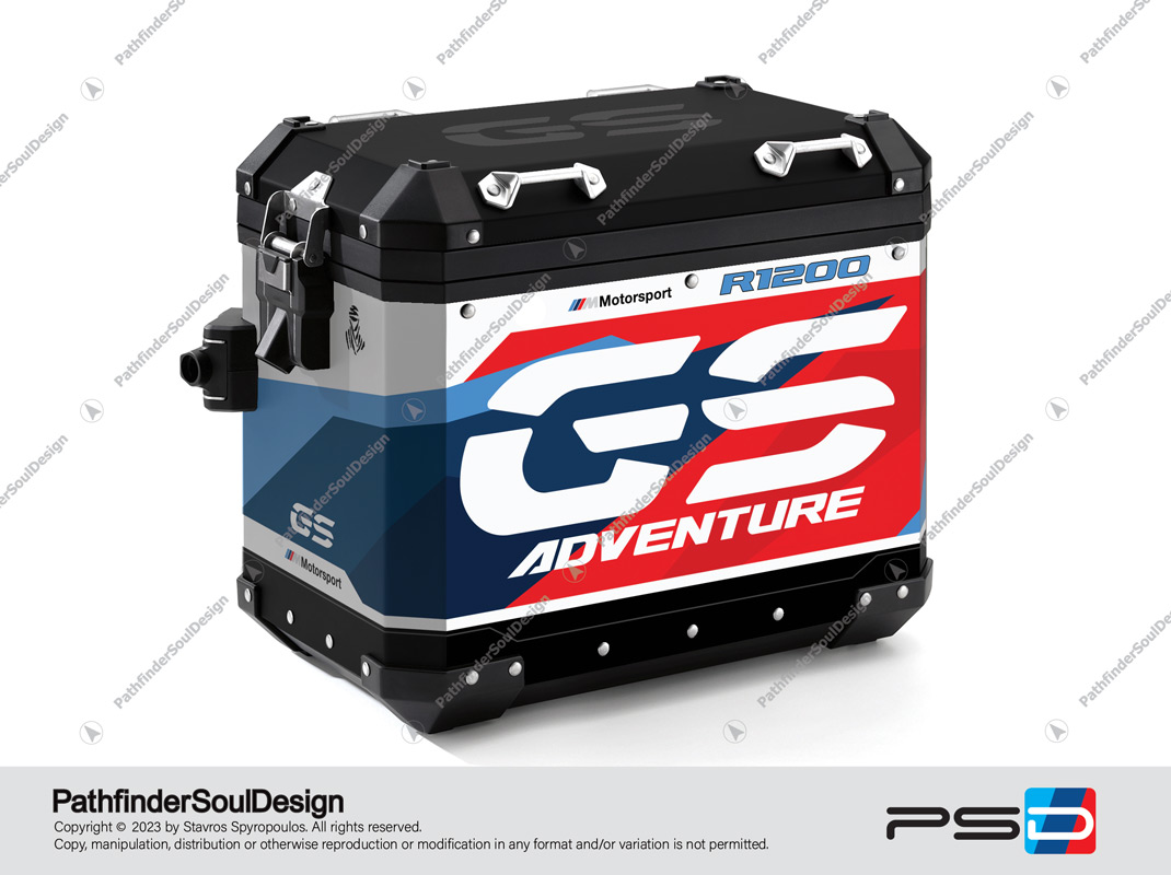 R1200GS ADVENTURE ALPINE WHITE BMW ALUMINIUM PANNIERS “HERITAGE NEW” STICKERS KIT#59168