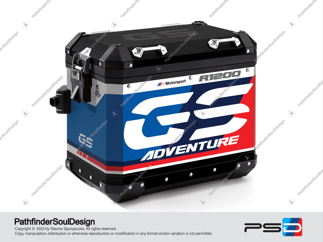 R1200GS ADVENTURE RALLYE BMW ALUMINIUM PANNIERS “ADV RALLYE” STICKERS KIT#55711