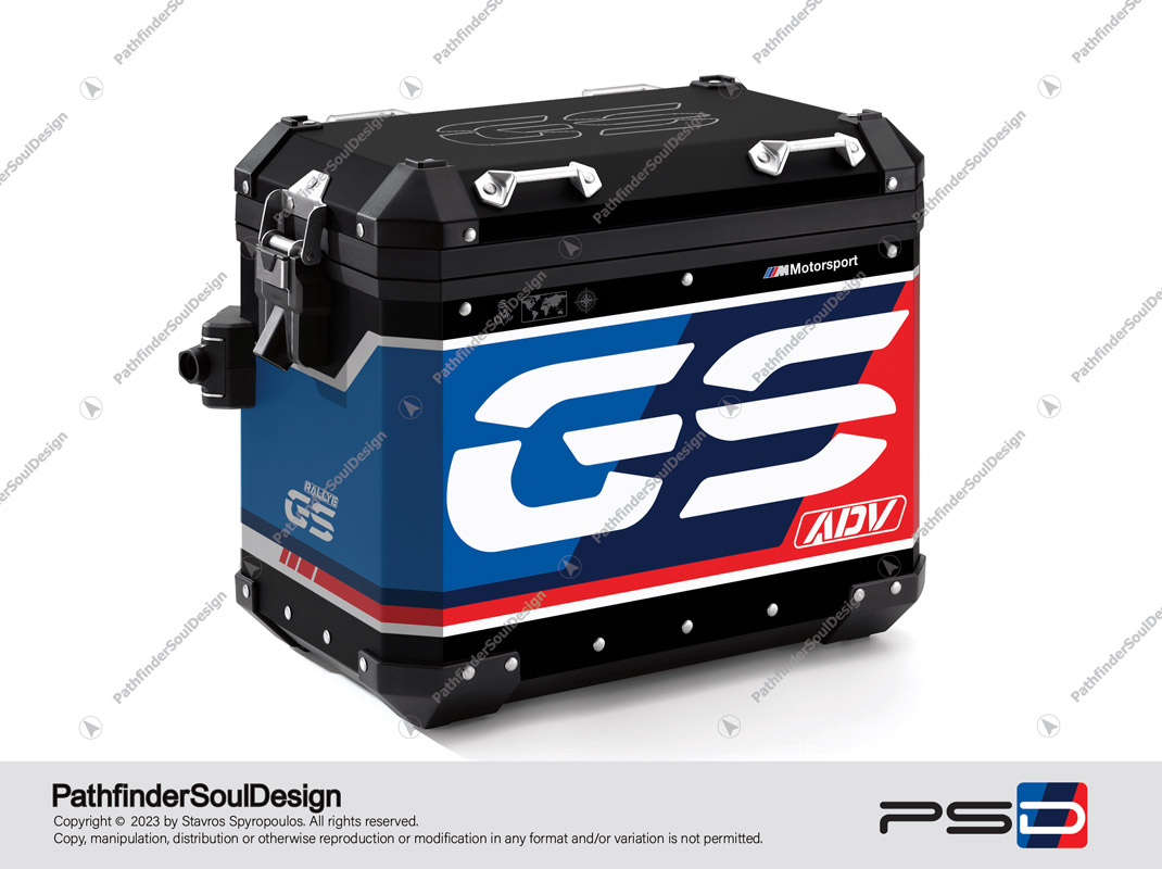 R1250GS ADVENTURE STYLE RALLYE BMW ALUMINIUM PANNIERS “ADV RALLYE” STICKERS KIT#55710