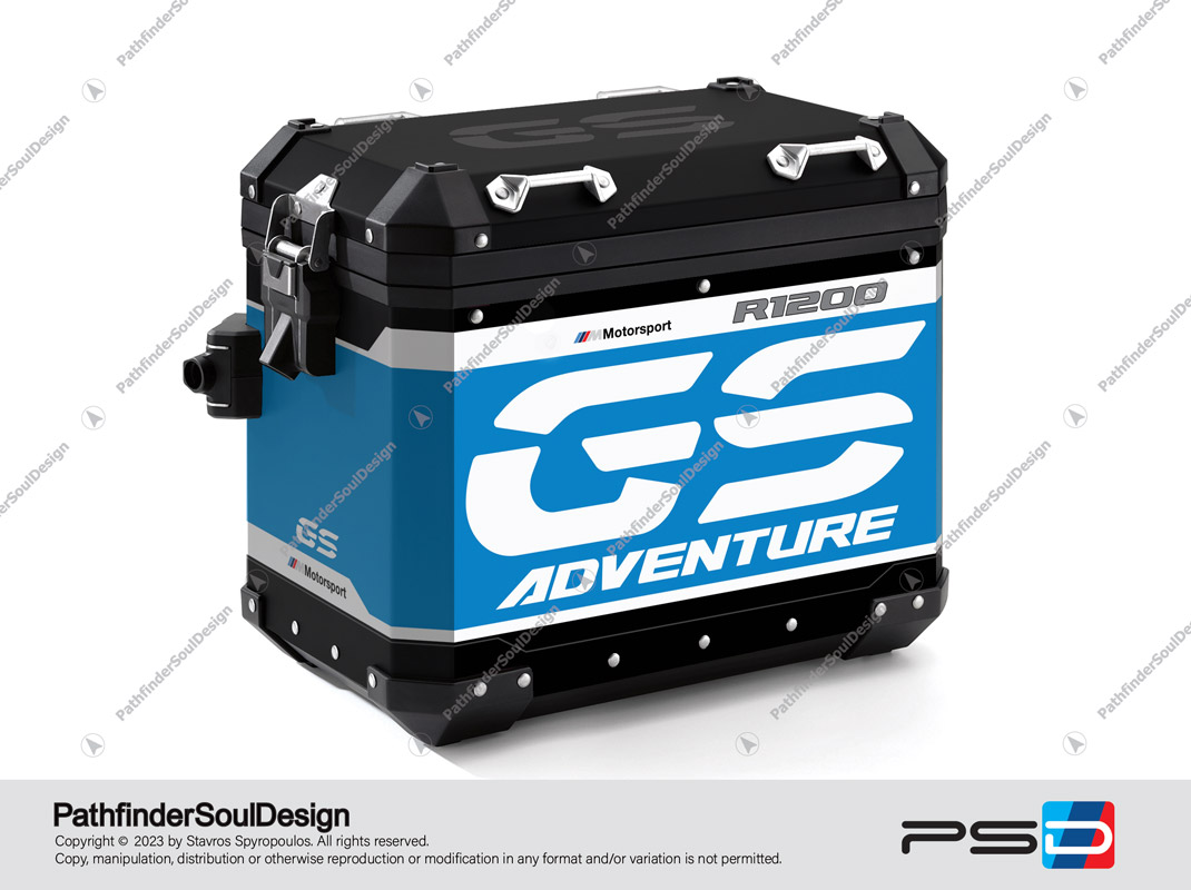 R1200GS ADVENTURE RALLYE BMW ALUMINIUM PANNIERS “TRAVELLER” STICKERS KIT#34916