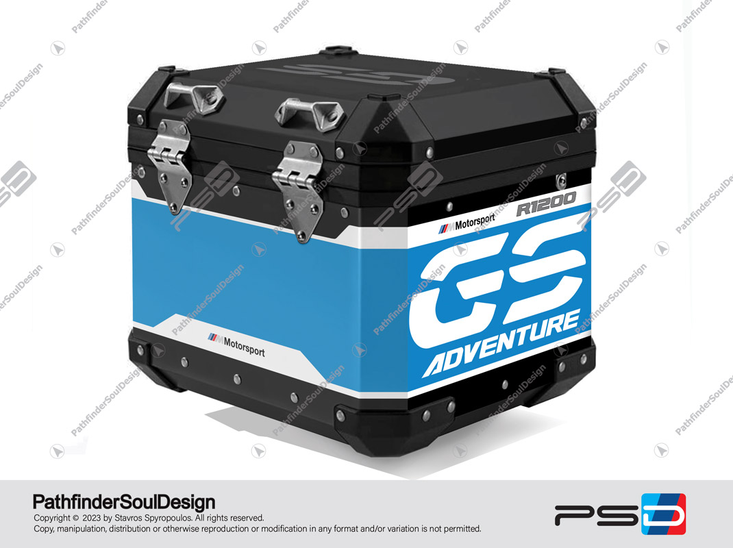 R1200GS ADVENTURE RALLYE BMW ALUMINIUM TOP BOX “TRAVELLER” STICKERS KIT#34916