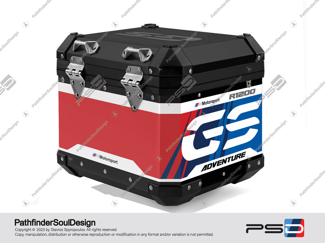 R1200GS ADVENTURE RALLYE BMW ALUMINIUM TOP BOX “HERITAGE” STICKERS KIT#54303