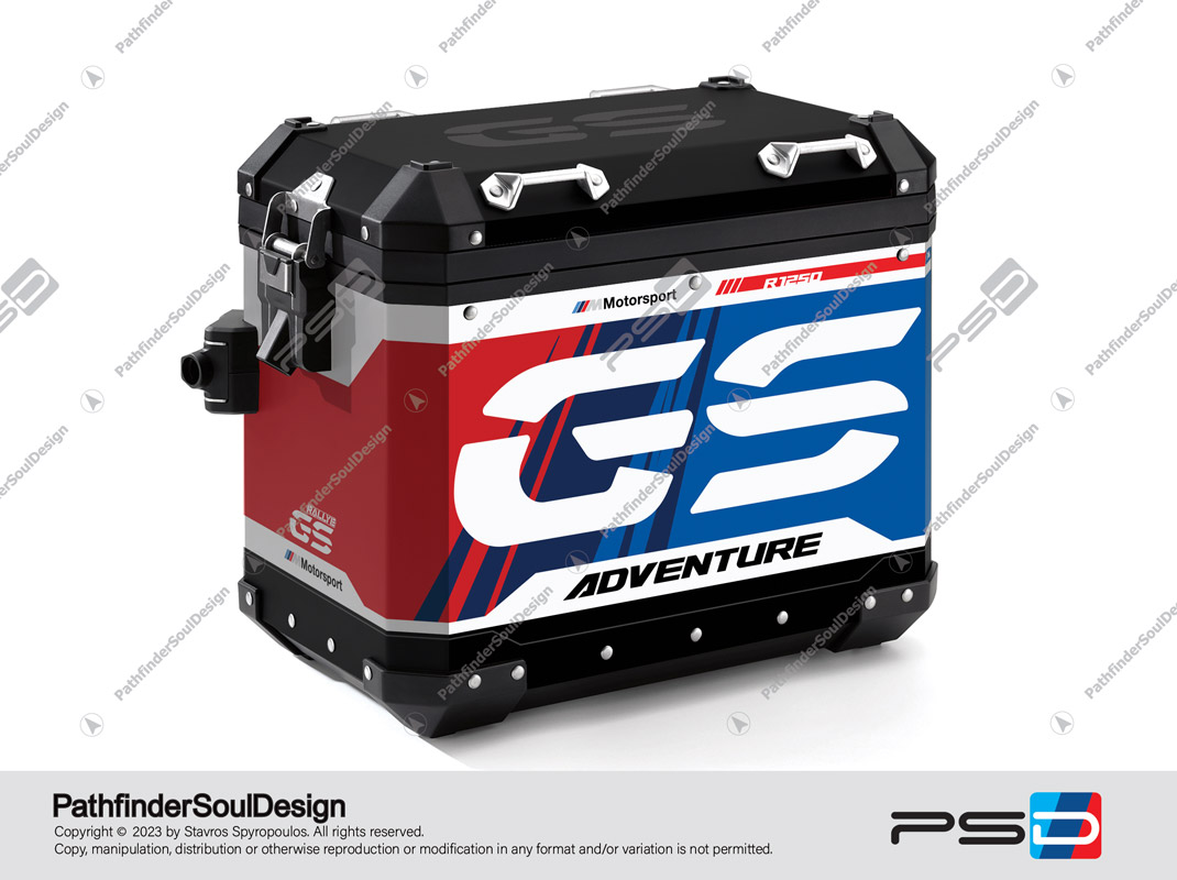 R1250GS ADVENTURE STYLE RALLYE BMW ALUMINIUM PANNIERS “HERITAGE” STICKERS KIT#54303