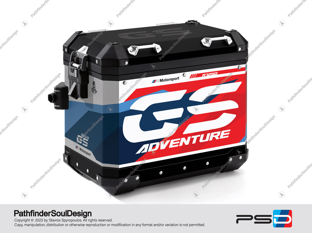 R1250GS ADVENTURE STYLE RALLYE BMW ALUMINIUM PANNIERS “HERITAGE NEW” STICKERS KIT#59168