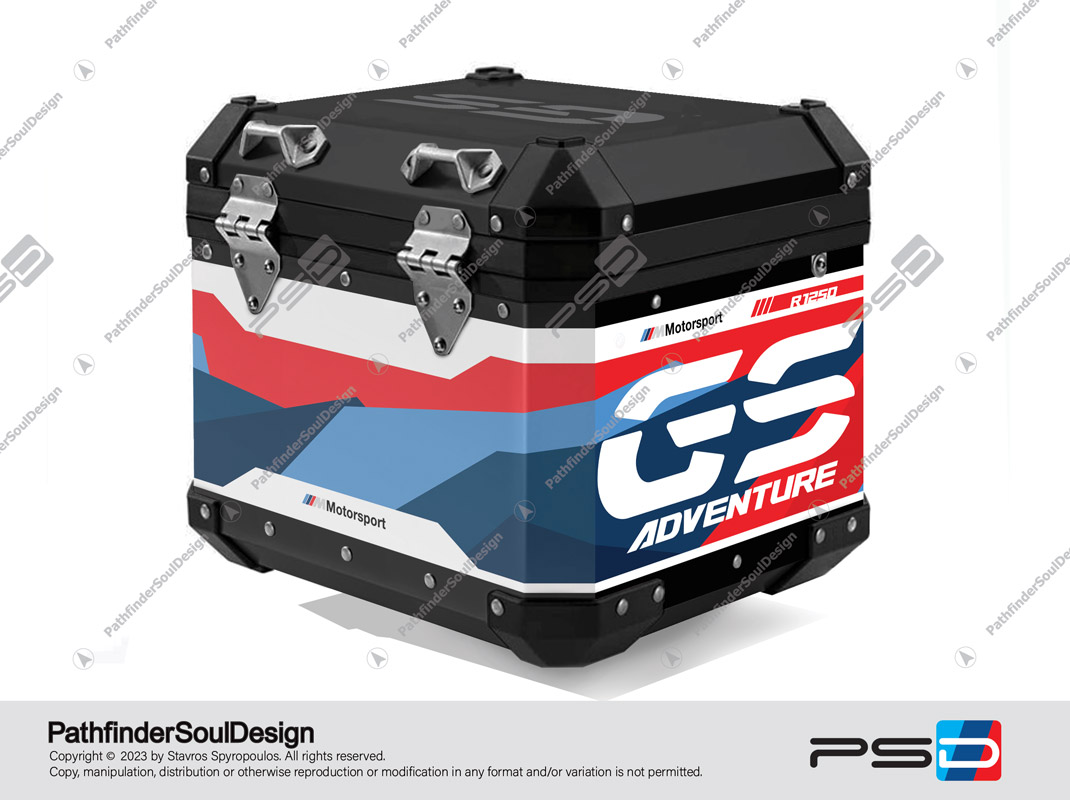 R1250GS ADVENTURE STYLE RALLYE BMW ALUMINIUM TOP BOX “HERITAGE NEW” STICKERS KIT#59168